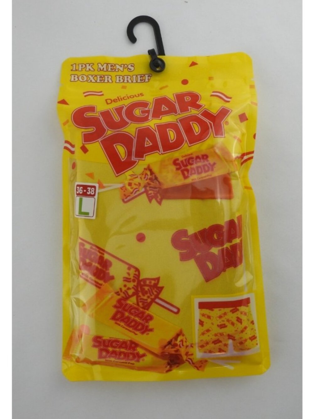 New Sugar Daddy Candy Boxer Briefs Men’s Size Lg 36–38 Yellow Novelty Underwear